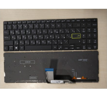Клавиатура для ноутбука Asus VivoBook S15 S533F, S533FA, чёрная, без рамки, с подсветкой