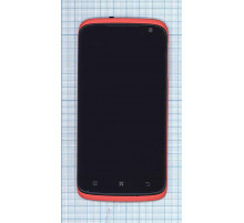 Дисплей для Lenovo S820 черный с красной рамкой