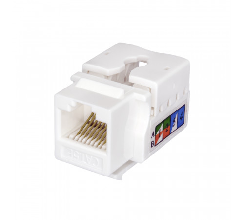 Keystone Jack 8P8C (RJ-45), UTP, Cat.5e. инструментальная заделка, белый Keystone Jack 8P8C (RJ-45), UTP, Cat.5e. инструментальная заделка, белый