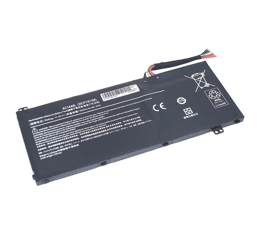 Аккумуляторная батарея для ноутбука Acer Aspire VN7 (AC14A8L-3S1P) 11.4V 4605mAh OEM черная