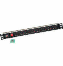 Блок розеток 19" 8 шт Schuko 10А с выключателем без шнура MDX-PDU-8E-10A-Sw