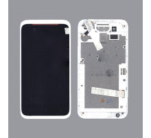 Дисплей для HTC Desire 210 черный с белой рамкой