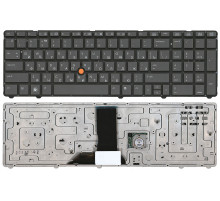 Клавиатура для ноутбука HP EliteBook 8770W темно-серая без рамки с указателем