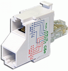 T-адаптер, 2 компьютерных порта, кат. 5е TWT-T-E2-E2