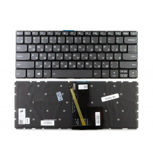 Клавиатура для ноутбука Lenovo IdeaPad 320-14ISK, 320S-14IKB, 320S-14IKBR серая с подсветкой