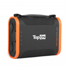 Внешний аккумулятор TopON TOP-X100 96000mAh Type-C PD 60W, USB1 QC3.0, USB2 12W, 2 авторозетки 180W, фонарь, защита от брызг, LiFePO4. Черный