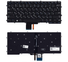 Клавиатура для ноутбука Dell Latitude 13 7370 черная с подсветкой