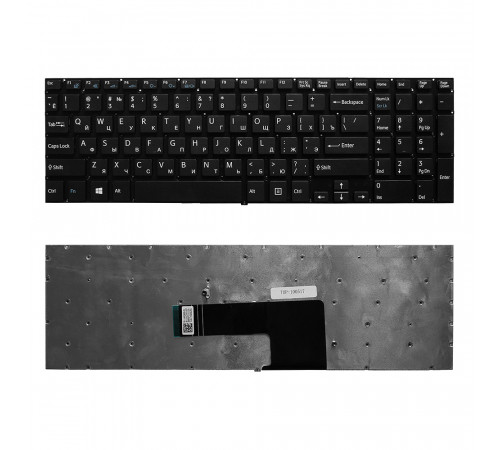 Клавиатура для ноутбука Sony Vaio Fit 15, SVF15, SVF152, SVF1521E1RB.RU3, SVF1521J1RB.RU3 Series. Плоский Enter. Черная, без рамки. PN: 9Z.NAEBQ.00R.