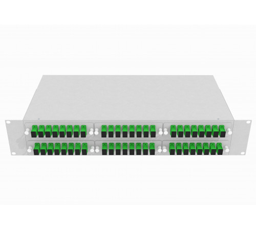 Кросс оптический стоечный 19", 48 SC/APC адаптеров, одномодовый, 2U, серый, укомплектованный, TopLAN