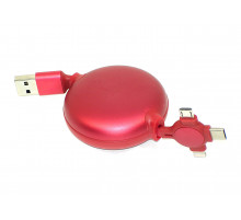 Кабель Baseus Little Octopus 3-in-1 Lightning+USB-C+micro-USB (1 метр) красный