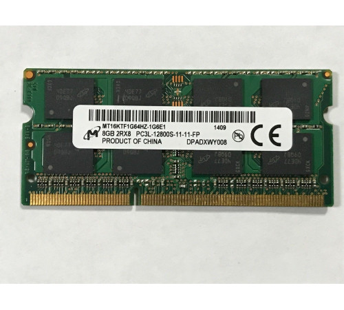 Оперативная память SO-DIMM, DDR3L, 1600 МГц, 12800 МБ/с, 8 Гб, Micron