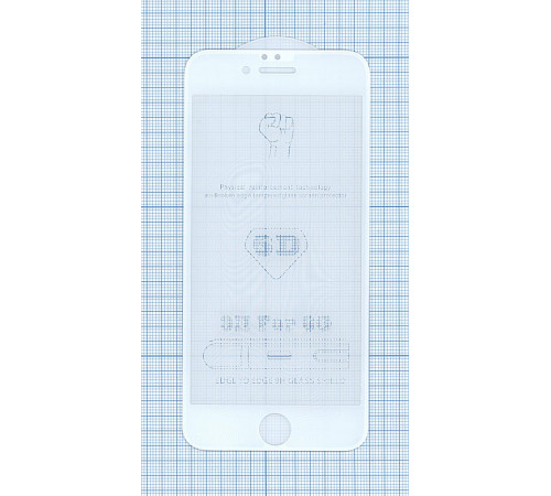 Защитное стекло 6D для Apple iPhone 6/6S белое