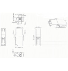 FA-P00Z-LC/LC-N/WH-BG Оптический проходной адаптер LC-LC, MM, simplex, корпус пластиковый, бежевый, белые колпачки Hyperline