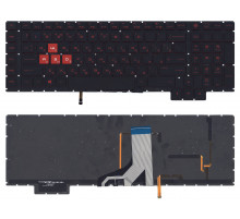 Клавиатура для ноутбука HP Omen 17-AN000 черная с красной подсветкой