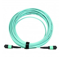 Сборка кабельная MPO-MPO, 12 волокон OM3, тип B (Key Up-Key Up), низкие потери, LSZH, 30 м, аква LANMASTER LAN-12M-12M/OM3B-30