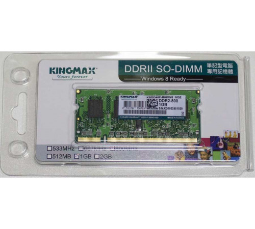 Модуль памяти KINGMAX DDR2- 1Гб, 800, SO-DIMM, Ret