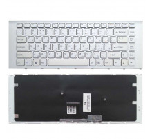 Клавиатура для ноутбука Sony Vaio VPC-EA белая, с рамкой