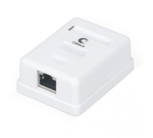 Cabeus WS-8P8C-Cat.6-SH-1 Розетка компьютерная RJ-45(8P8C), категория 6, экранированная, одинарная, внешняя, Dual IDC