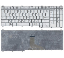 Клавиатура для ноутбука Toshiba Satellite P205-S6237 серебристая (шлейф по центру)
