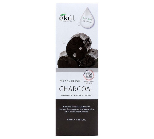 Ekel Пилинг-гель для лица с древесным углём / Natural Peeling Gel Charcoal, 100 мл