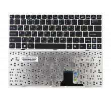 Клавиатура для ноутбука Asus EeePC 1000, 1000HG, 1000HD, 1000H, 1000HA, 1000HE, 1002HA черная, рамка белая