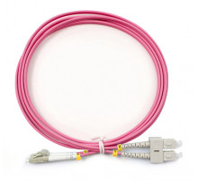 Cabeus FOP-50-OM4-LC-SC-2m Шнур оптический duplex LC-SC 50/125 mm OM4 2м LSZH