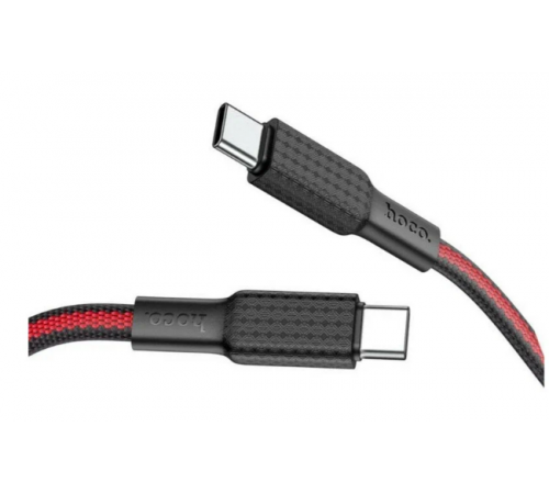 Кабель HOCO X69 Jaeger 60W charging data cable Type-C To Type-C 1m Black-Red