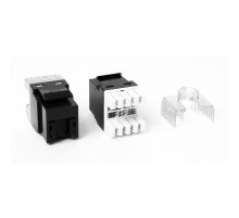 Модуль Keystone, RJ45, неэкранированный, кат.6, со встроенной шторкой, 180 градусов, черный LAN-OK45U6/180R-BK