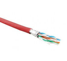 UFTP4-C6-S23-IN-LSZH-RD-500 (500 м) Кабель витая пара, экранир. U/FTP, кат. 6, 4 пары (23 AWG), одножил. (solid), кажд.пара в фольге, LSZH, нг(А)-HF,