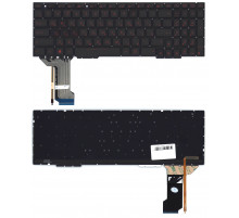 Клавиатура для ноутбука Asus GL753 FX553VD черная с красной подсветкой (узкий шлейф подсветки)