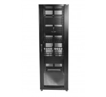 Шкаф серверный напольный ЦМО ШТК-С Проф 42U 1950х600х1130 перфорированная дверь, задние двойные перфор., боковая панель сплошная сварной чёрный ШТК-СП