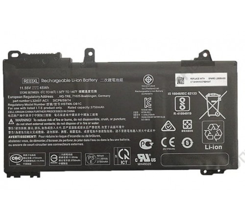 Аккумулятор для HP (RE03XL) Probook 440 G6, 450 G6, 450 G7, 430 G6, 430 G7, 45Wh, 3750mAh, 11.55V