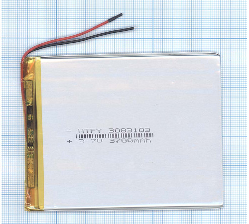 Аккумулятор Li-Pol (батарея) 3*83*103мм 2pin 3.7V/3700mAh