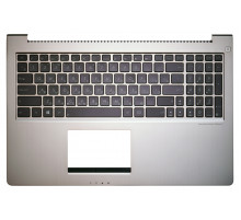 Клавиатура для ноутбука Asus UX51, UX51VZ-DH71, UX51VZ-XB71 черная, верхняя панель в сборе (серебрянная)