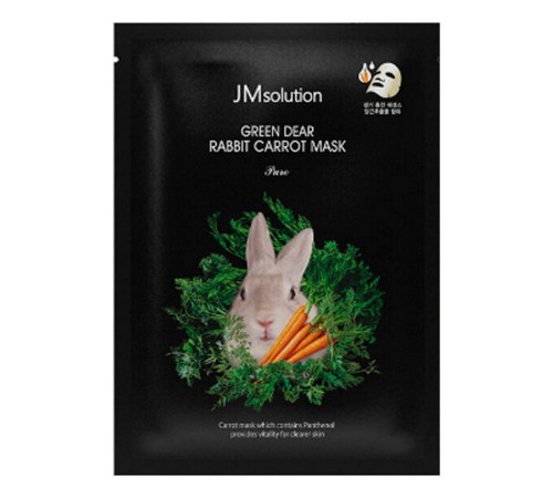 JMsolution Успокаивающая тканевая маска с экстрактом моркови / Green Dear Rabbit Carrot Mask, 30 мл