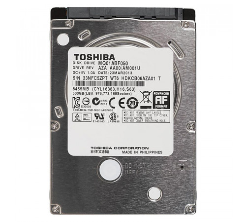 Жесткий диск HDD, 2.5", 500 Гб, SATA III, Toshiba, 8 Мб, 5400 rpm, MQ01ABF050