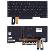 Клавиатура для ноутбука Lenovo Thinkpad T14 P14s черная с подсветкой