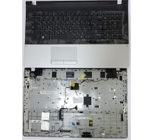 Клавиатура для ноутбука Samsung NP300E7A, NP305E7A черная, верхняя панель в сборе