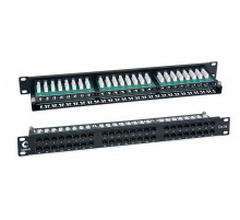 Cabeus Патч-панель высокой плотности 1U, 48 портов RJ-45, категория 5e, PLHD-48-Cat.5e-Dual