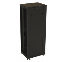 TTB-1868-DD-RAL9004 Шкаф напольный 19-дюймовый, 18U, 988x600х800 мм (ВхШхГ), передняя и задняя распашные перфорированные двери (75%), ручка с замком,