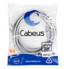 Cabeus PC-FTP-RJ45-Cat.5e-5m-LSZH Патч-корд F/UTP, категория 5е, 2xRJ45/8p8c, экранированный, серый, LSZH, 5м