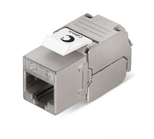 Cabeus KJ-RJ45-Cat.6-SH-180-Toolless Вставка Keystone Jack RJ-45(8P8C), 180 градусов, категория 6, экранированная, без инструмента Toolless, белая