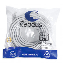 Cabeus PC-UTP-RJ45-Cat.5e-15m Патч-корд U/UTP, категория 5е, 2xRJ45/8p8c, неэкранированный, серый, PVC, 15м