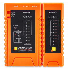 Тестер витой пары с индикаторами, с определением POE LAN-TST-WRM-310-POE