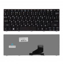 Клавиатура для ноутбука Acer Aspire One 532, 522, D255, D260 Series. Плоский Enter. Черная, без рамки. PN: 90.4GS07.C0R