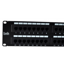 Коммутационная патч-панель BNH, 19", 1HU, портов: 48 х RJ45, кат. 5е, универсальная, неэкр., цвет: чёрный, (B100.1-48-5E-UNB)