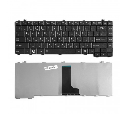 Клавиатура для ноутбука Toshiba Satellite C600, C640, C645, L600, L630 Series. Плоский Enter. Черная, без рамки. PN: NSK-TM1GV, V114226CK1.