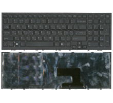 Клавиатура для ноутбука Sony Vaio VPC-EH VPCEH черная с черной рамкой