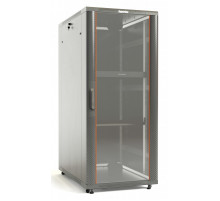 TTB-2788-AS-RAL7035 Шкаф напольный 19-дюймовый, 27U, 1388x800х800 мм (ВхШхГ), передняя дверь стеклянная, задняя дверь сплошная, ручка с замком, 2 верт