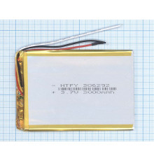 Аккумулятор Li-Pol (батарея) 3*62*92мм 3pin 3.7V/3000mAh